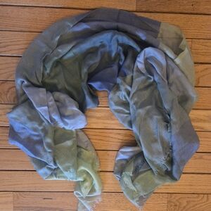 Loro Piana Green Blue Cashmere-Silk Scarf